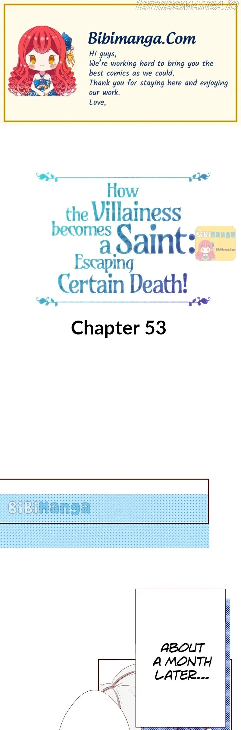 How the Villainess Becomes a Saint: Escaping Certain Death! Chapter 53 - page 1