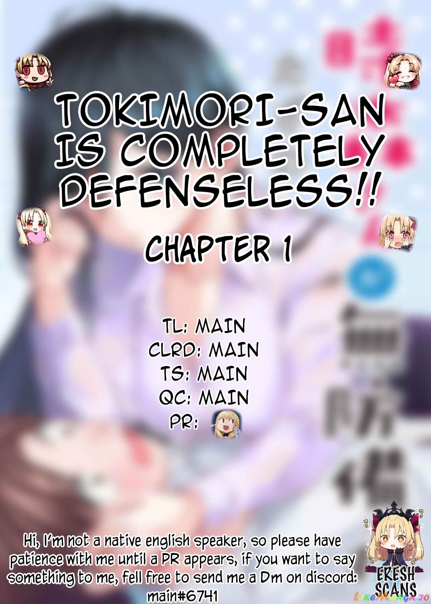 Tokimori-san Is Completely Defenseless!! chapter 1 - page 1