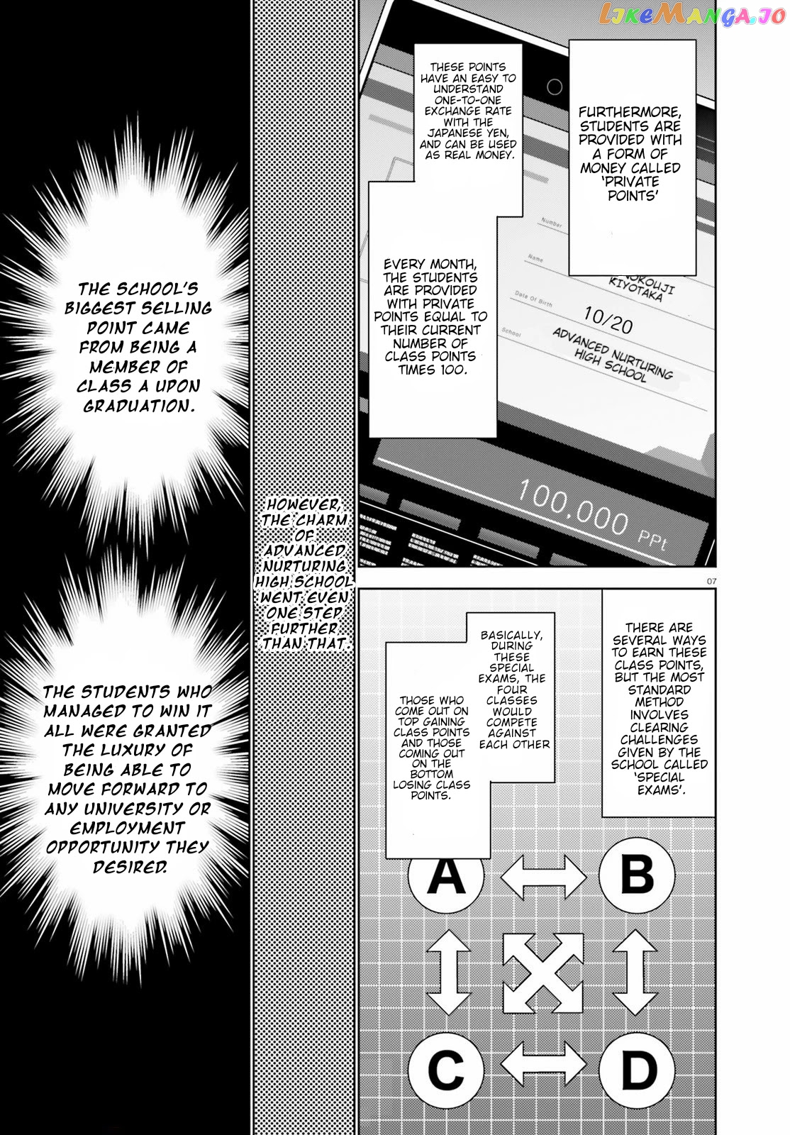 Youkoso Jitsuryoku Shijou Shugi No Kyoushitsu E: 2-Nensei-Hen chapter 1 - page 6