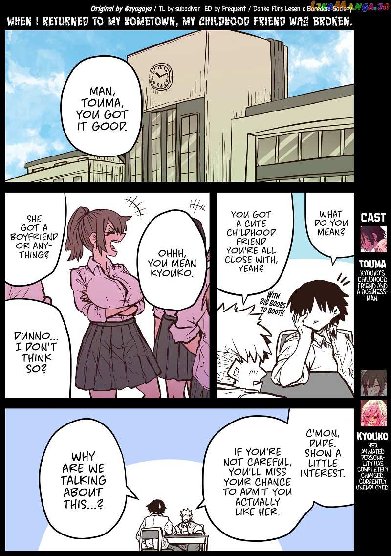 When I Returned to My Hometown, My Childhood Friend was Broken chapter 22 - page 1