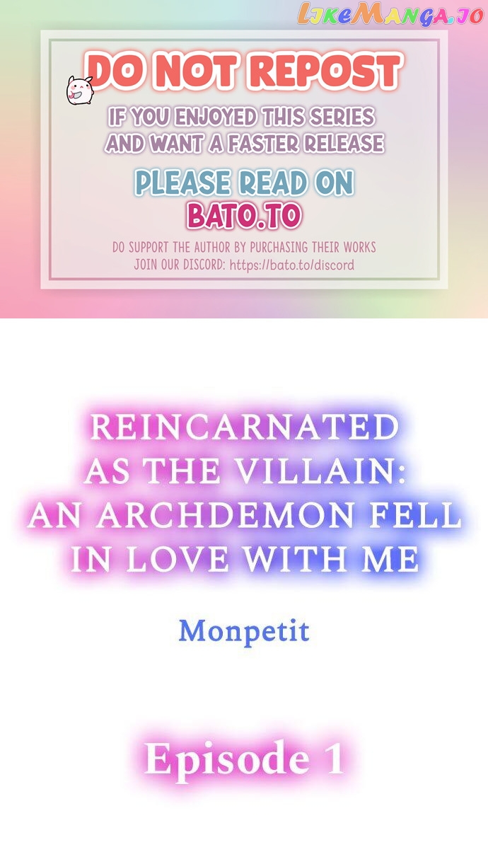 Reincarnated as the Villain: An Archdemon Fell in Love With Me chapter 1 - page 1