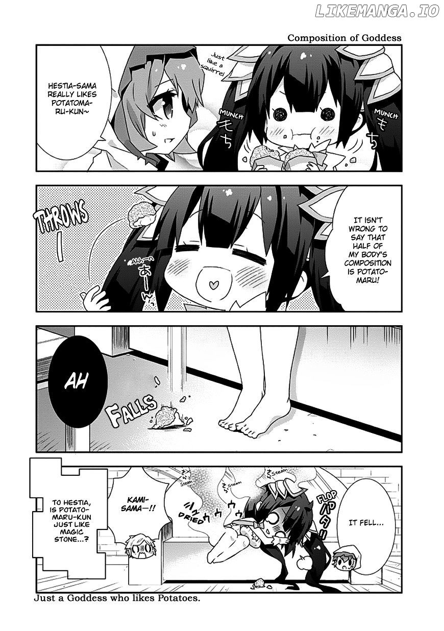 Dungeon ni Deai o Motomeru no wa Machigatte Iru Darou ka 4-koma - Kami-sama no Nichijou chapter 7 - page 4