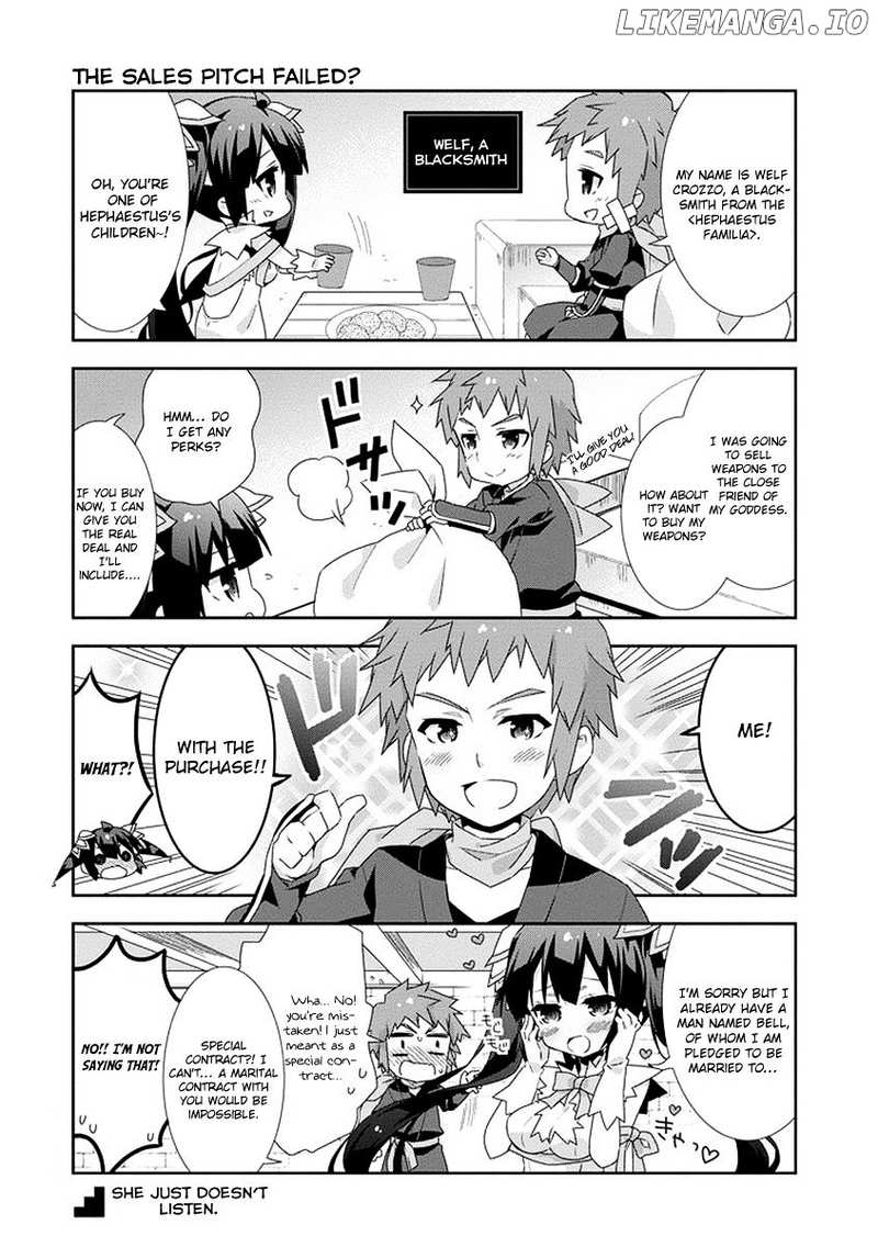 Dungeon ni Deai o Motomeru no wa Machigatte Iru Darou ka 4-koma - Kami-sama no Nichijou chapter 13 - page 4