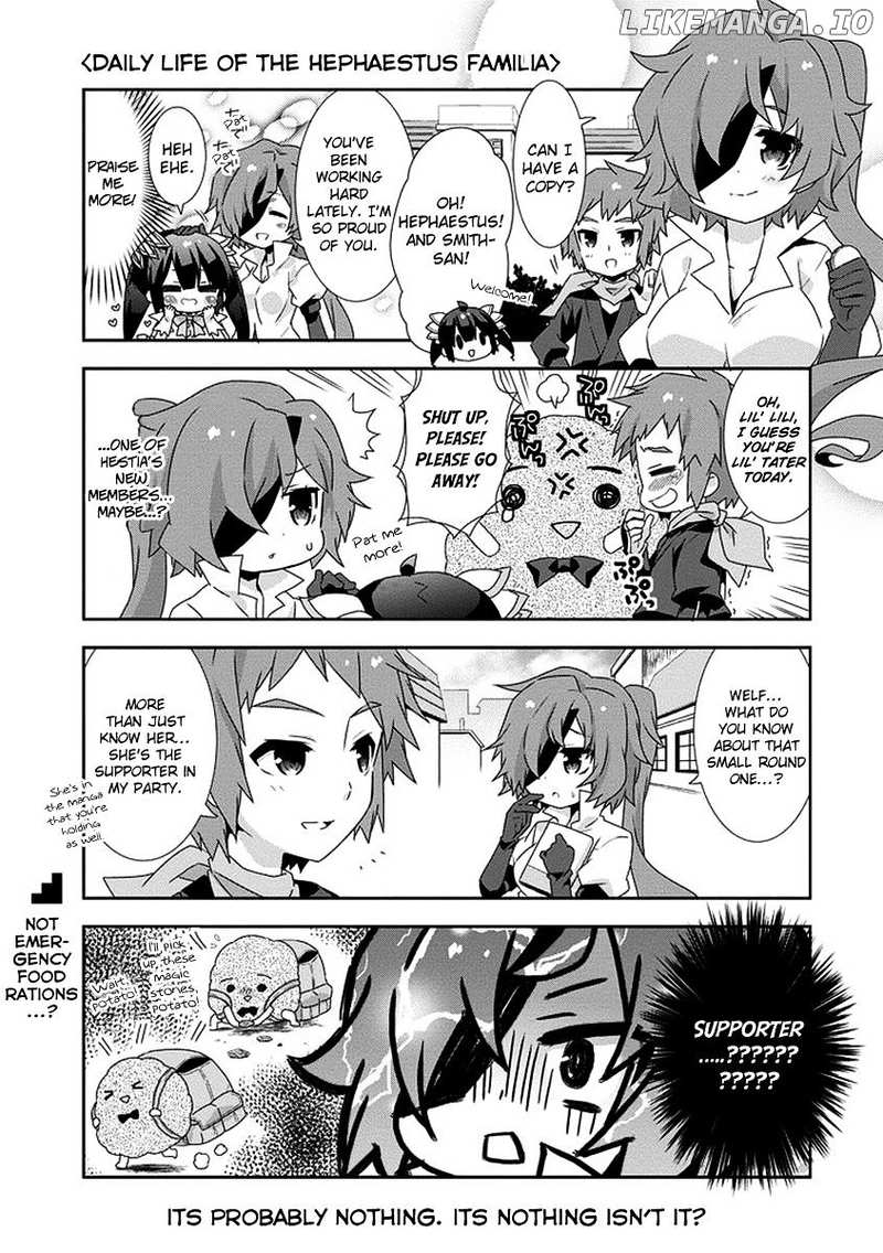 Dungeon ni Deai o Motomeru no wa Machigatte Iru Darou ka 4-koma - Kami-sama no Nichijou chapter 14.1 - page 5