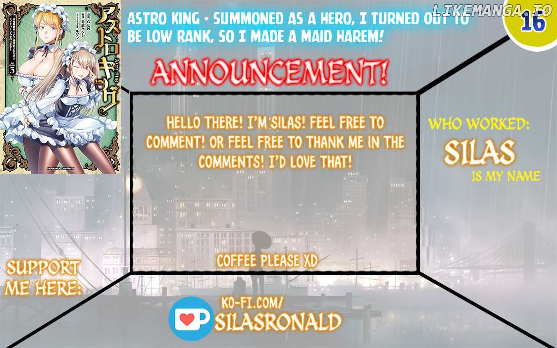 Astro King – Summoned As A Hero, I Turned Out To Be Low Rank, So I Made A Maid Harem! Chapter 16 - page 1