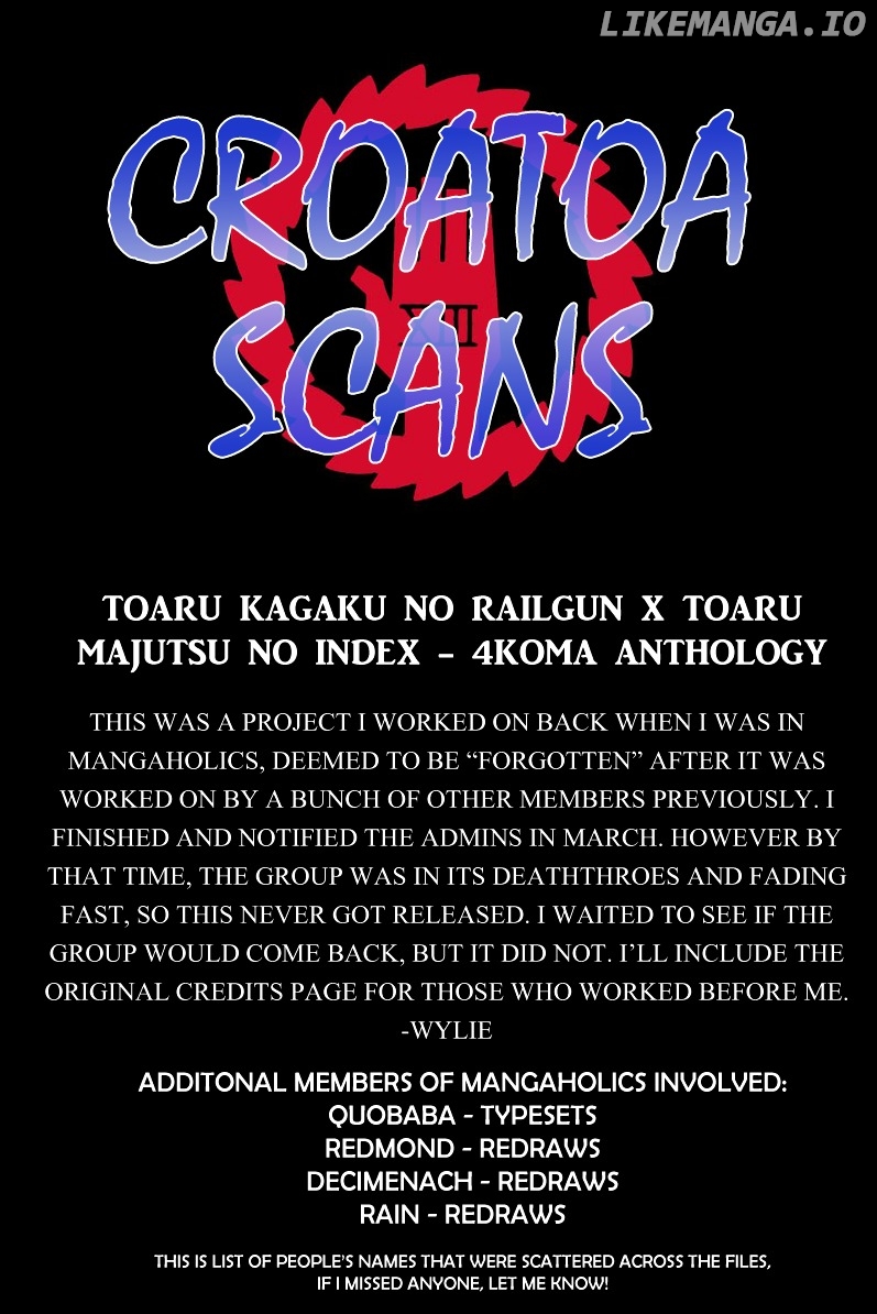 4-koma Koushiki Anthology - Toaru Kagaku no Railgun x Toaru Majutsu no Index chapter 17 - page 1