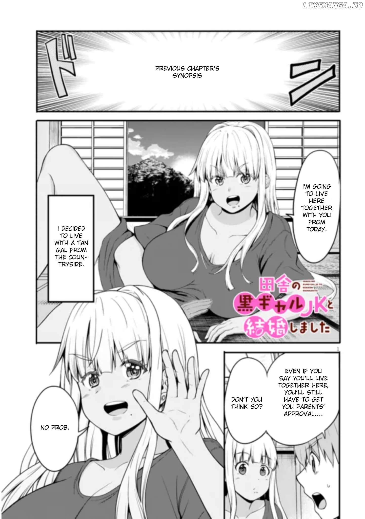 Inaka no Kuro Gal JK to Kekkon Shimashita Chapter 2.1 - page 1