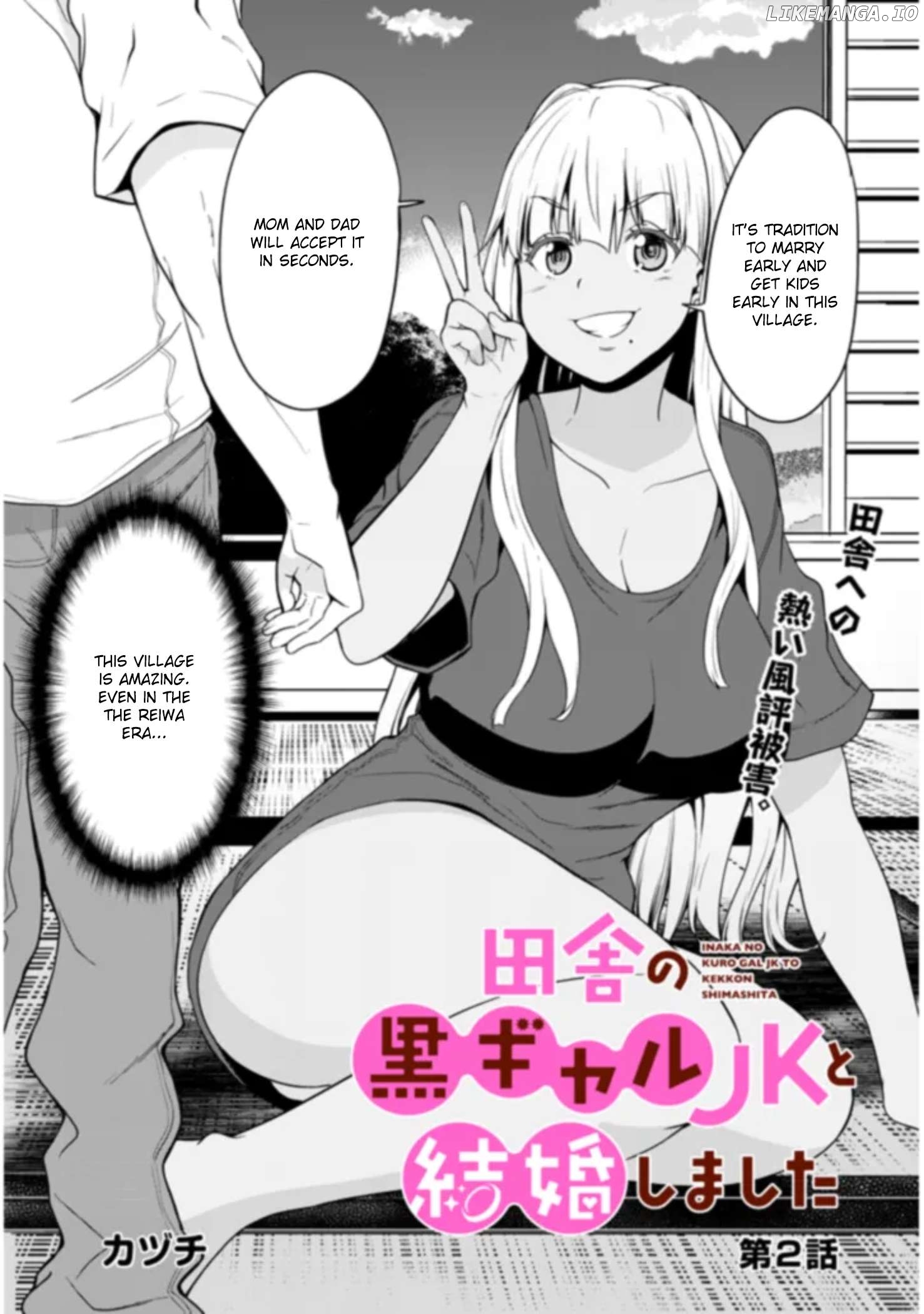 Inaka no Kuro Gal JK to Kekkon Shimashita Chapter 2.1 - page 2