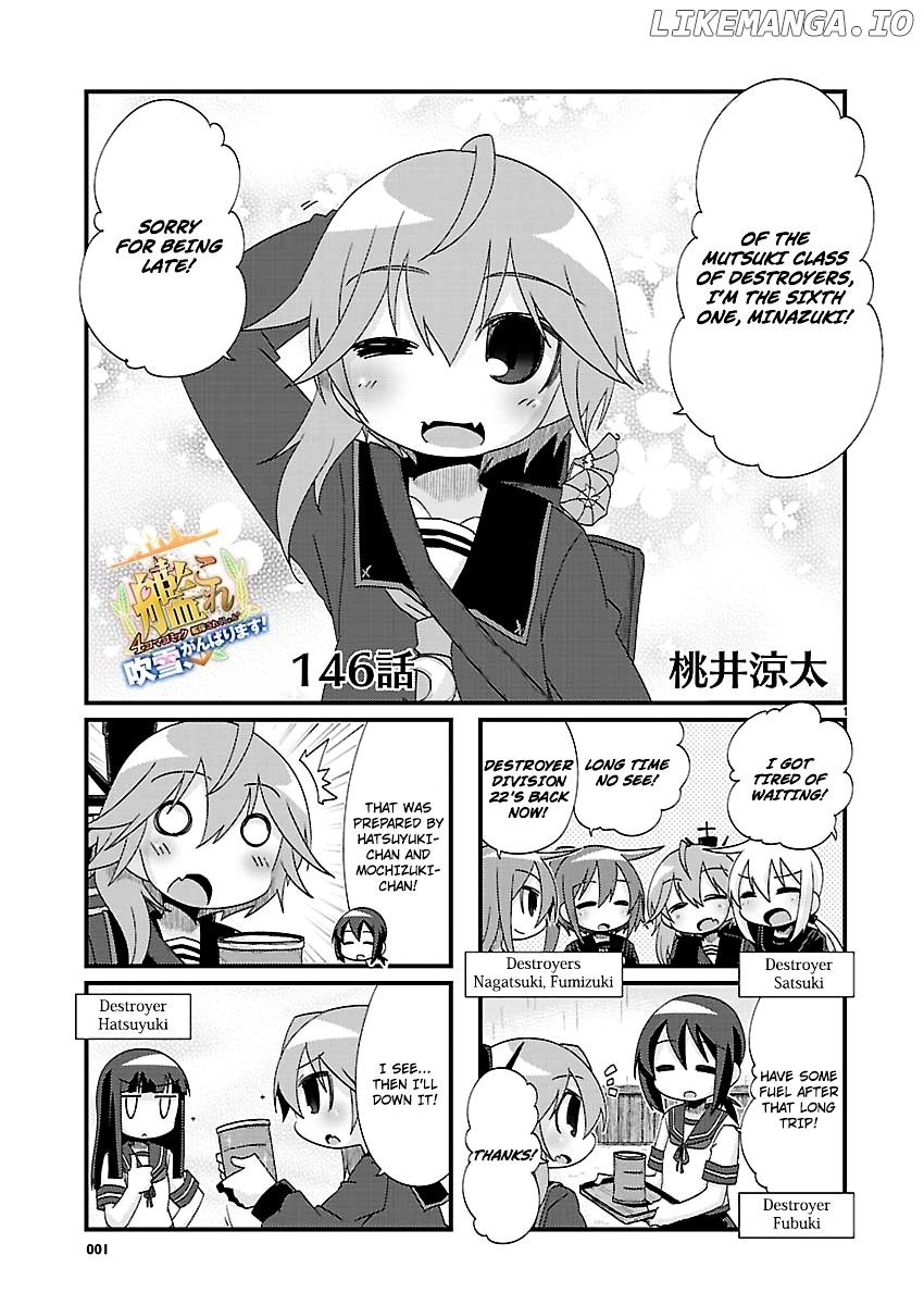 Kantai Collection - Kankore - 4-koma Comic - Fubuki, Ganbarimasu! chapter 146 - page 1