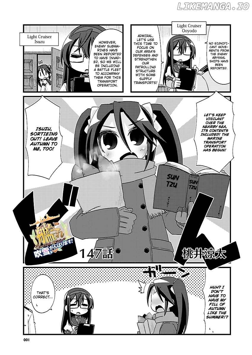 Kantai Collection - Kankore - 4-koma Comic - Fubuki, Ganbarimasu! chapter 147 - page 1