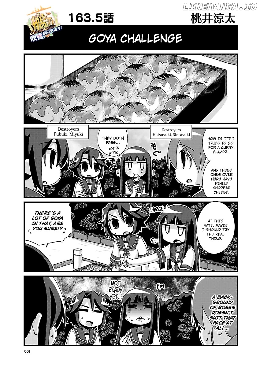 Kantai Collection - Kankore - 4-koma Comic - Fubuki, Ganbarimasu! chapter 163.5 - page 1