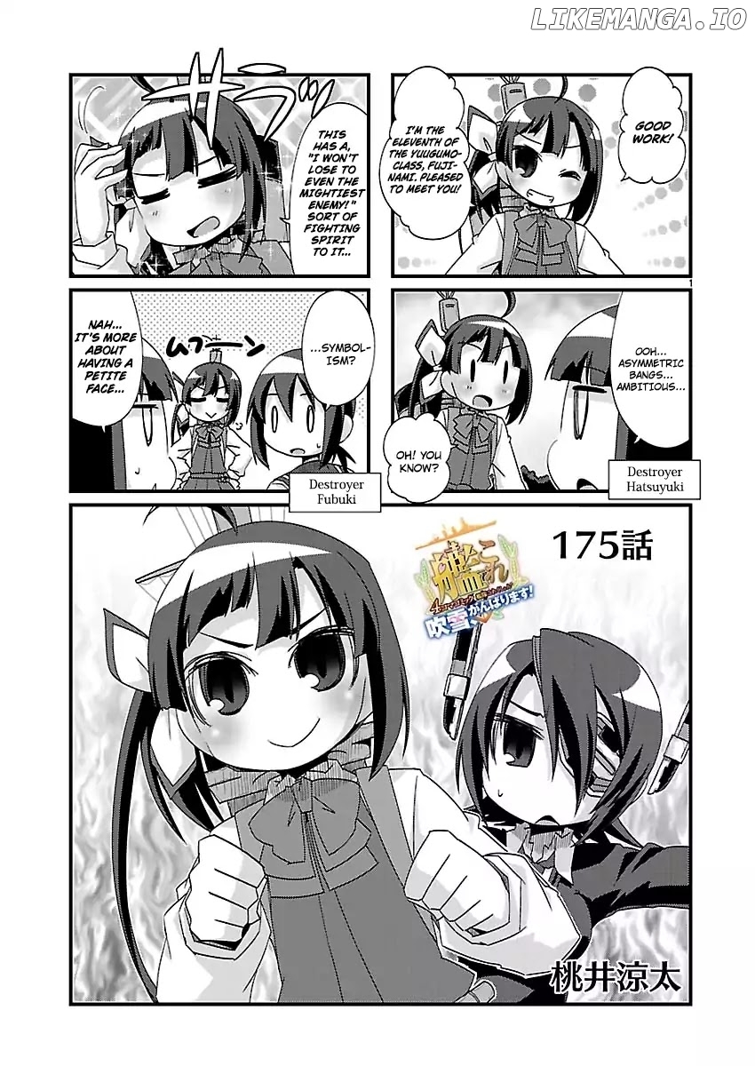 Kantai Collection - Kankore - 4-koma Comic - Fubuki, Ganbarimasu! chapter 175 - page 1