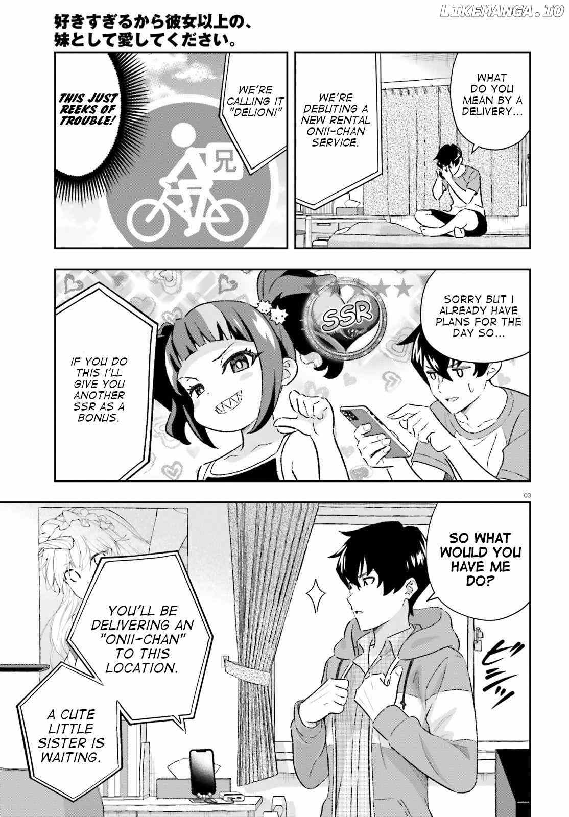 Suki Sugiru Kara Kanojo Ijou no, Imouto Toshite Aishite Kudasai chapter 5 - page 3